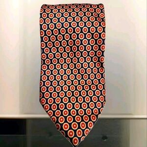 BARNEYS NEW YORK Men's Silk Neck tie USA Designer Geometric Blue/Red 62 X 3.25"